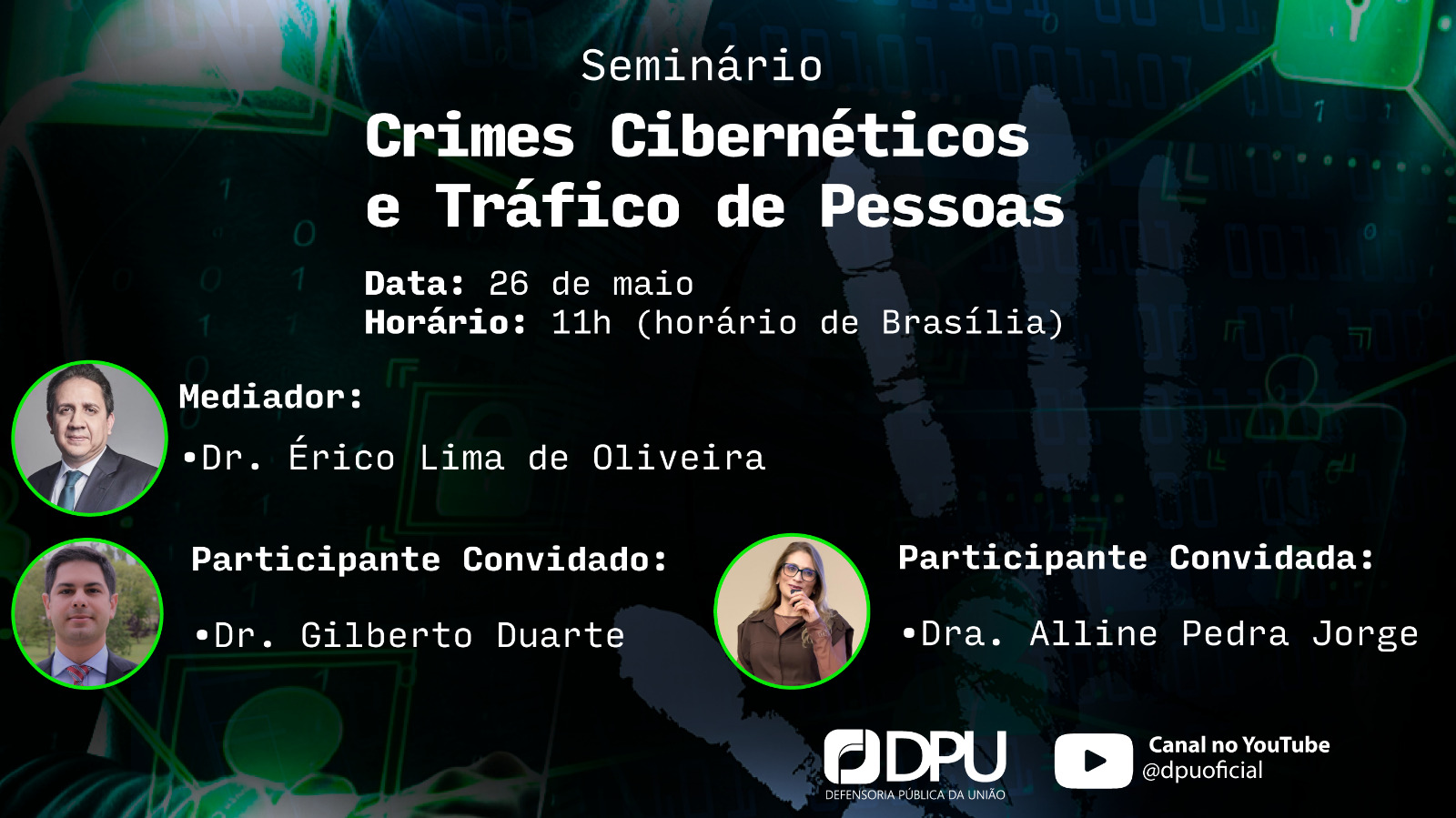 DPU promove seminário sobre crimes cibernéticos e tráfico de pessoas